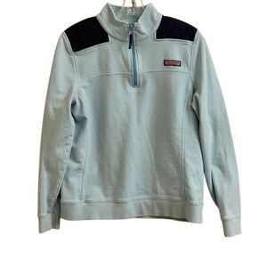 Vineyard Vines Shep Shirt Quarter Zip Sweatshirt Blue Size Large